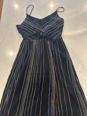 Michael Stars Stripe Spaghetti-Strap Dress- Medium